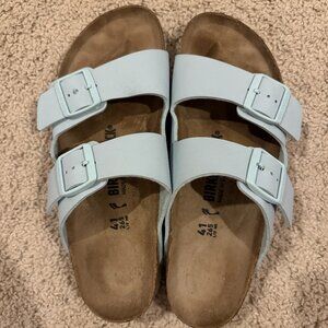 Birkenstock Arizona Light Blue Leather EUC Size 10 / 41
